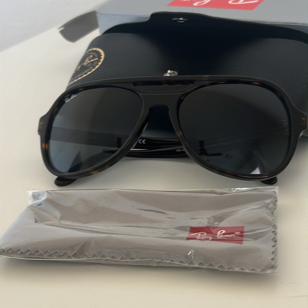 Rayban Powderhorn 4357 58/17 Sunglasses RB4357 Ray Ban Havana Blue - Picture 7 of 11
